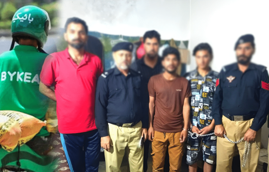بائیکیا رائیڈر کو تشدد کا نشانہ بنا کر موٹر سائیکل چھیننے والا ڈکیت گروہ گرفتار