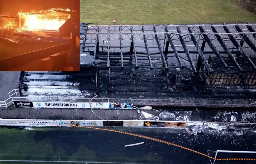 فن لینڈ : 3نوعمر لڑکوں نے سٹیڈیم کو راکھ کےڈھیر میں تبدیل کردیا