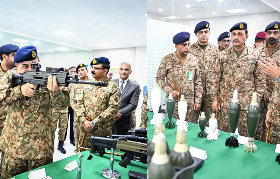 فیلڈ مارشل سید عاصم منیر کا پی او ایف واہ کا دورہ، دفاعی پیداوار پر بریفنگ