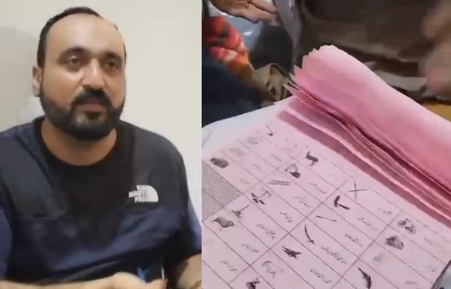 مظفرآباد:پریزائیڈنگ افسر نماز پڑھتا رہا ، ن لیگی کارکن بیلٹ پیپرز پر ٹھپےلگاتے رہے، ویڈیو وائرل