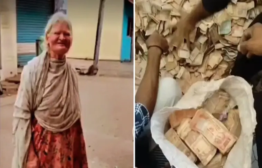بھکاری خاتون کی موت کے بعد گھر سے نوٹوں کی 30 بوریاں برآمد