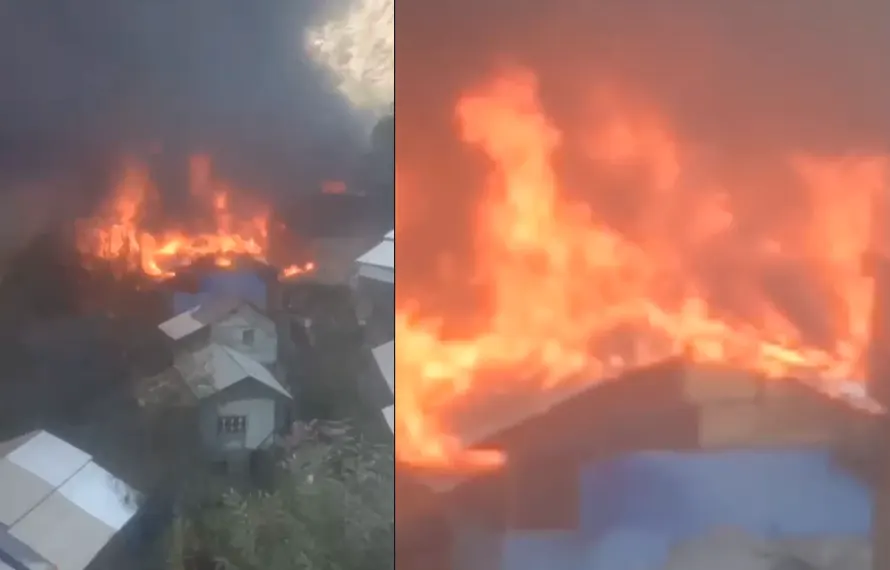 وادی لیپا کے مشہور تجارتی مرکز کاپا گلی بازار میں آتشزدگی، درجنوں دکانیں جل کر خاکستر