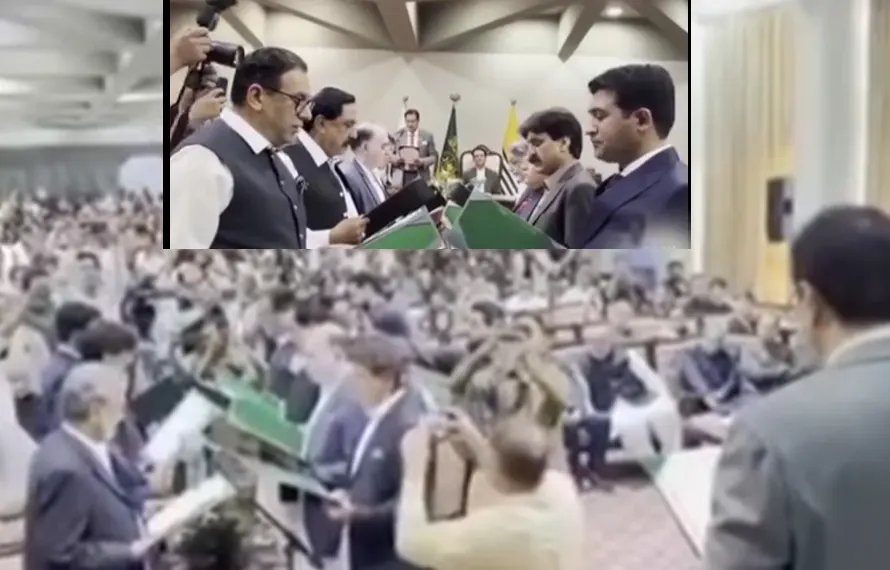 آزاد  کشمیر: 8 رکنی نئی کابینہ نے حلف اٹھا لیا،  تقریب ایوانِ صدر مظفرآباد میں منعقد ہوئی