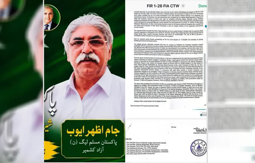 ایف آئی اے کی بڑی کارروائی: مسلم لیگ (ن) کے رہنما سمیت 6 افراد کے خلاف مقدمہ درج