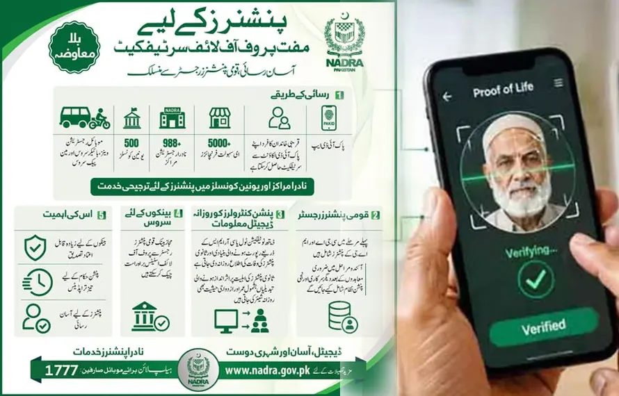 پینشن لینے والوں کے لیے بڑی خبر، نادرا نے تصدیق کا جدید ڈیجیٹل طریقہ متعارف کرا دیا