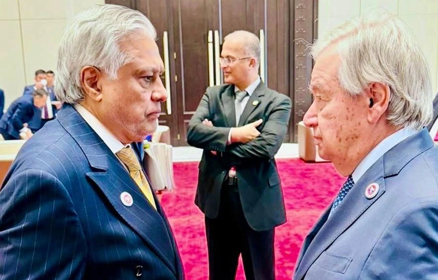 سیکرٹری جنرل اقوام متحدہ پاکستان کی کاوشوں کے معترف،اسحاق ڈار سے دورہ کی دعوت دیدی