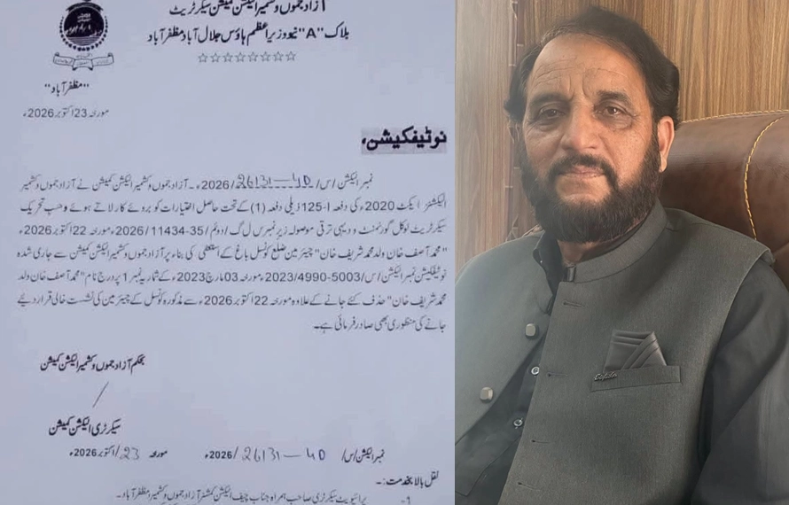 چیئرمین ضلع کونسل باغ سردار آصف مستعفی ،نوٹیفکیشن جاری