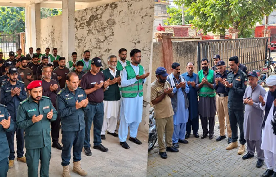 کوٹلی میں ریسکیو 1122 اور سول ڈیفنس کے زیراہتمام 8 اکتوبر کے شہداء کی یاد میں دعائیہ تقریب