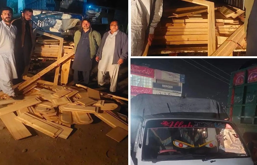 جنگلات حکام کا گرینڈ آپریشن، غیر قانونی لکڑ سے لدی سوزوکی ضبط