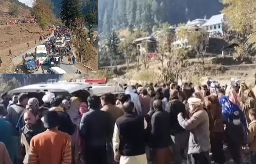 وادی نیلم:محکمہ جنگلات کے بلاک آفیسر جاں بحق، ورثاء کا لاش سڑک پر رکھ کر احتجاج