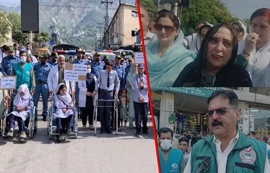 8 اکتوبر کے زلزلے کی برسی پر مظفرآباد میں آگاہی واک، اداروں کی تیاریوں اور خامیوں پر سوالات